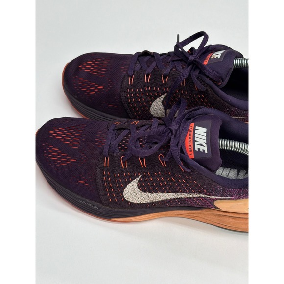 Nike Women LunarGlide 7 Running Shoes Purple Orange Athletic Sneakers 747356-500 - Picture 7 of 11